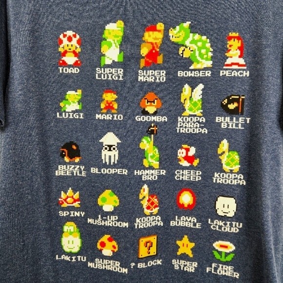 Super Mario Bros. Mens Multi-Character Short Sleeve Tee Size Medium - Picture 4 of 5